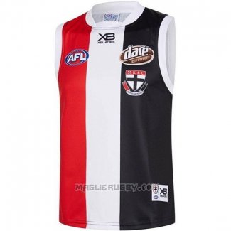 Maglia St Kilda Saints Rugby 2019 Rosso Bianco Nero